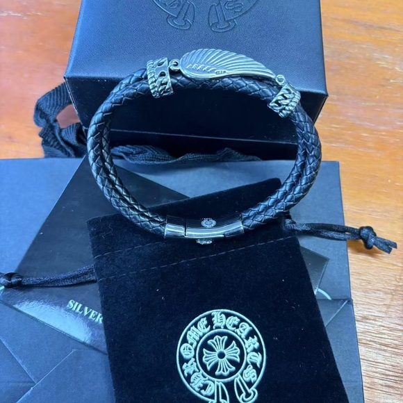 Handcrafted Chrome Hearts Bracelet with Sterling Silver Accents - Picture 3 of 5